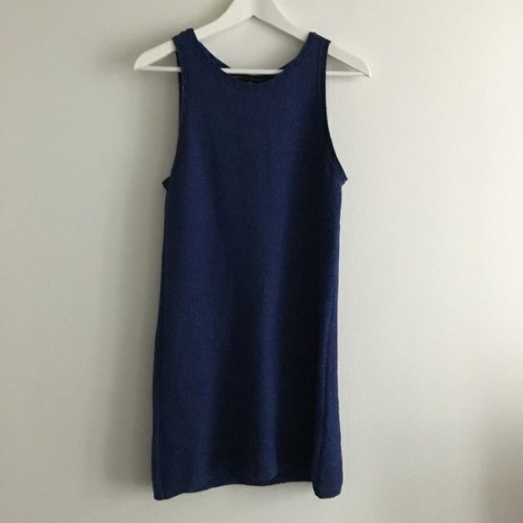 WHITE HOUSE BLACK MARKET SLEEVELESS SWEATER DRESS BLUE METALIC WOMENS SI…‎ - Picture 1 of 4